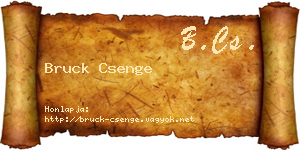 Bruck Csenge névjegykártya